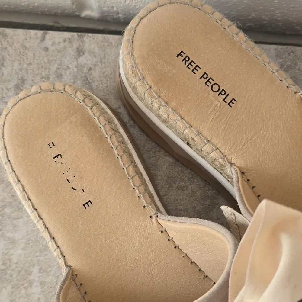 178$ Free People Chapmin Sport Platform Sandal (Women) Size EU 38 US 8 Ivory